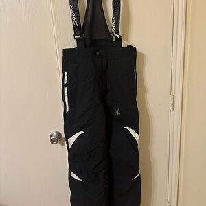 Spyder Black and White Suspender Ski Pants